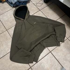 vintage nike hoodie sz L green tonal swoosh rare earth tone y2k